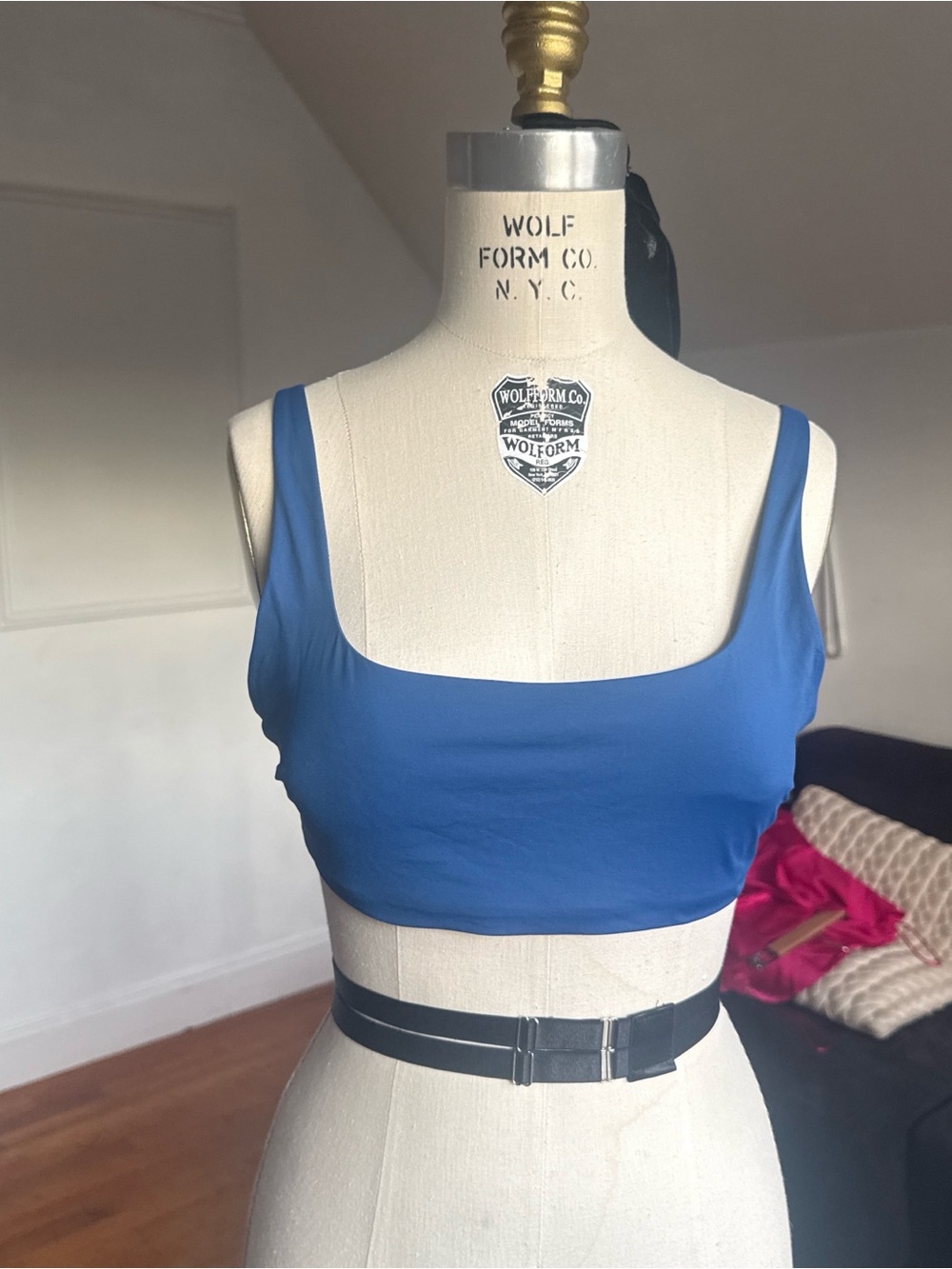 Everlane Blue Square-Neck Crop Tank